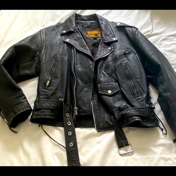 Vintage Black Leather Jacket - Picture 1 of 4